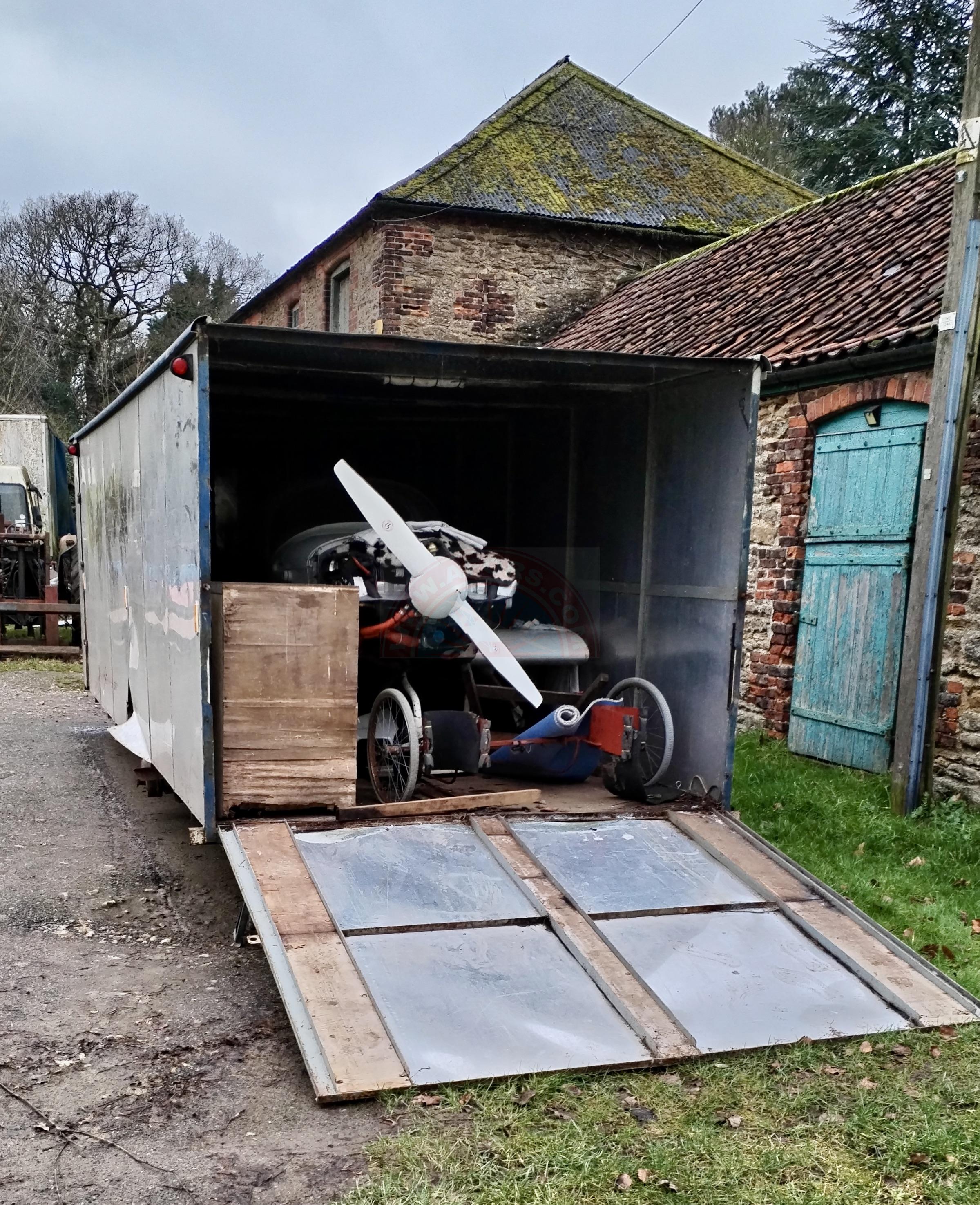 Wings off in trailer